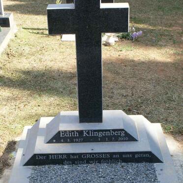 KLINGENBERG Edith 1927-2010