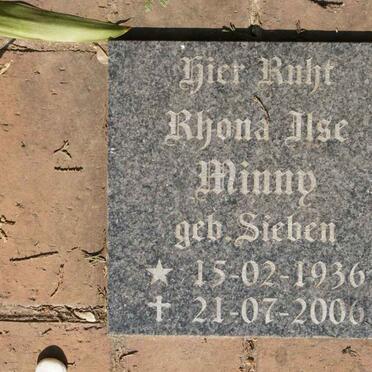 MINNY Rhona Ilse nee SIEBEN 1936-2006