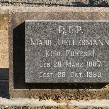 OELLERMANN Marie nee FREESE 1887-1990