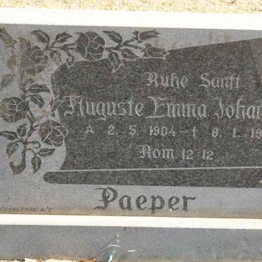 PAEPER Auguste Emma Johanna 1904-1997