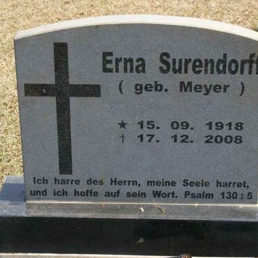 SURENDORFF Erna nee MEYER 1918-2008