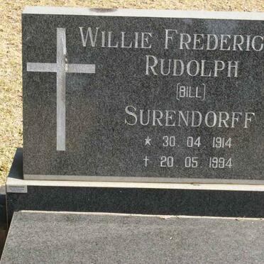 SURENDORFF Willie Frederick Rudolph 1914-1994