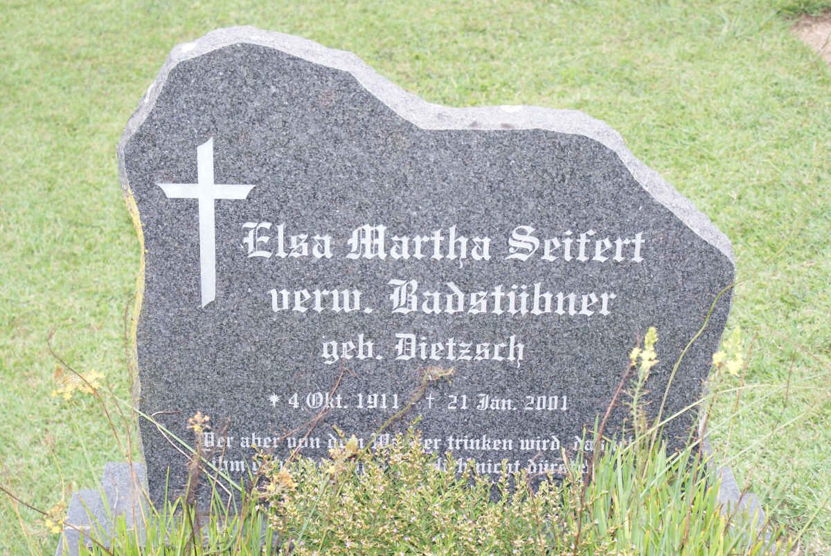 BADSTUBNER Elsa Martha Seifert  nee DIETZSCH 1911-2001