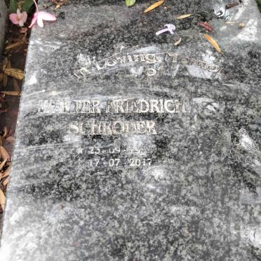 SCHRODER Walter Friedrich 1934-2017