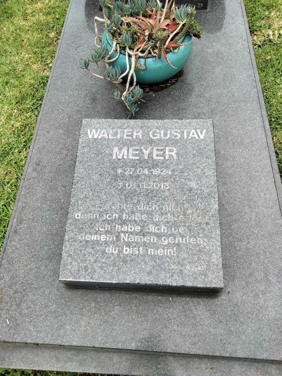 MEYER Walter Gustav 1924-2013