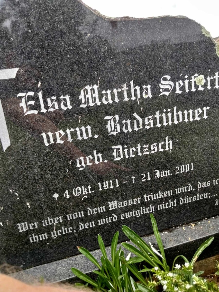 SEIFERT Elsa Martha nee DIETZSCH 1911-2001