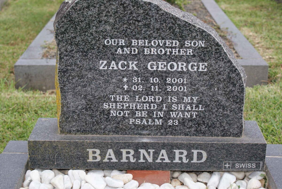 BARNARD Zack George 2001-2001