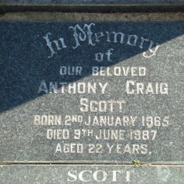 SCOTT Anthony Craig 1965-1987