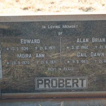 PROBERT Edward 1934-1971 :: PROBERT Moira Ann 1971-1971 :: PROBERT Allen Brian 1962-1971 :: PROBERT Gail Dawn 1967-1971