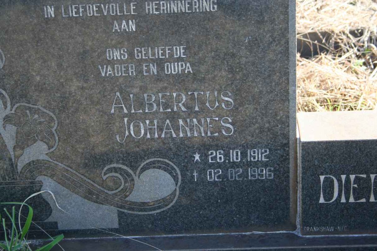 DIEDERICKS Albertus Johannes 1912-1996