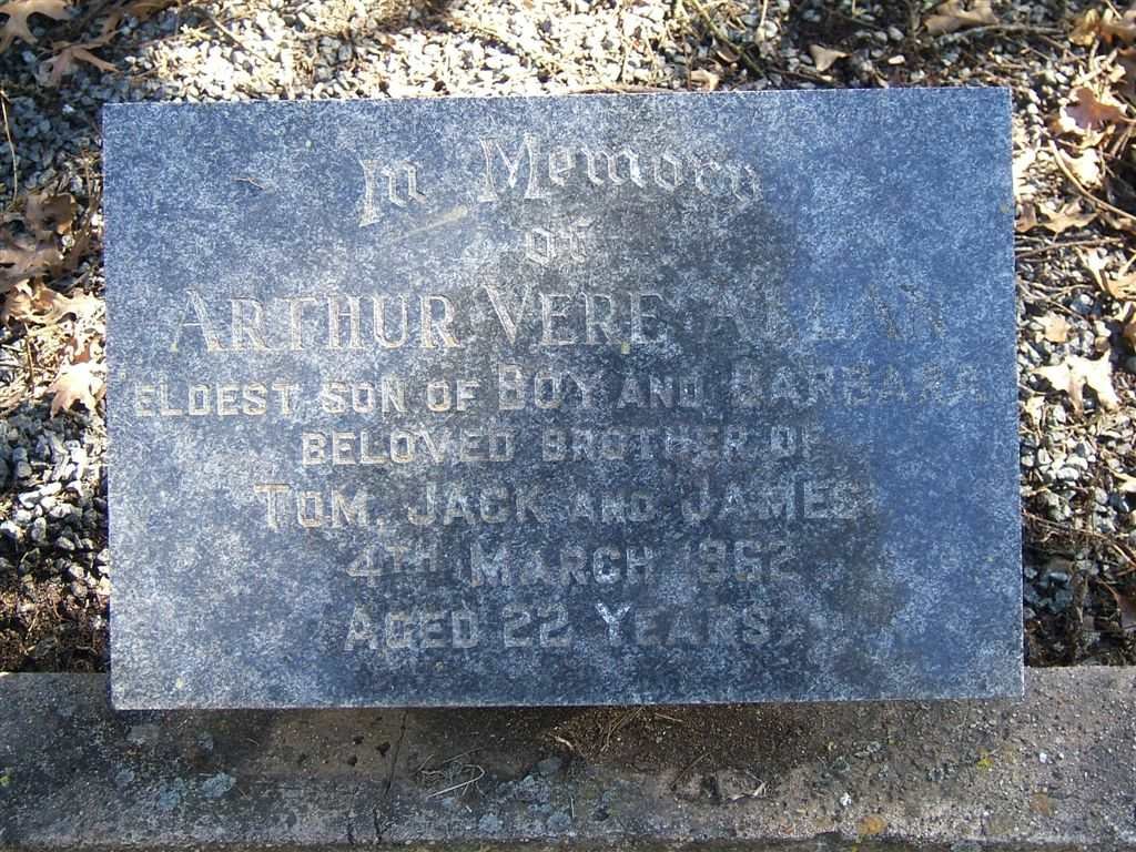 ALLAN Arthur Vere   -1962