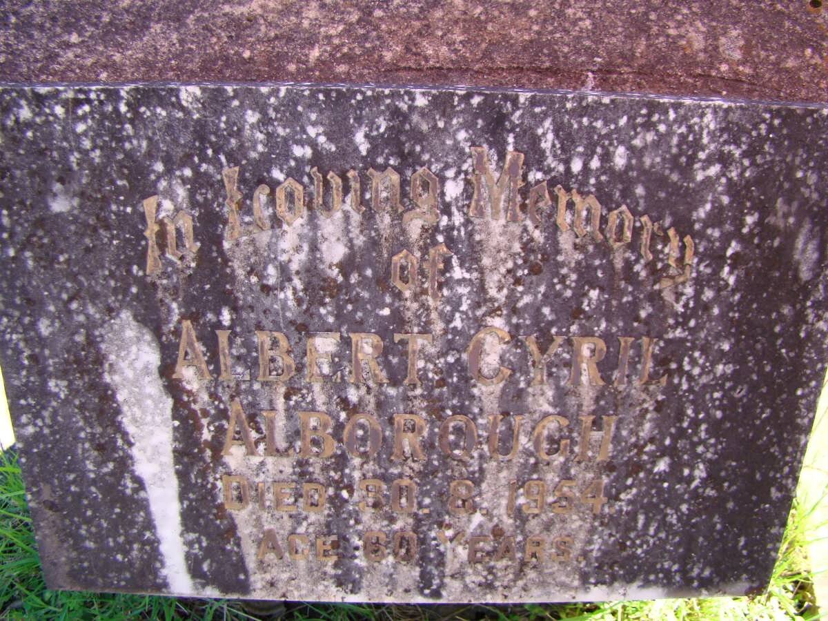 ALBOROUGH Albert Cyril -1954