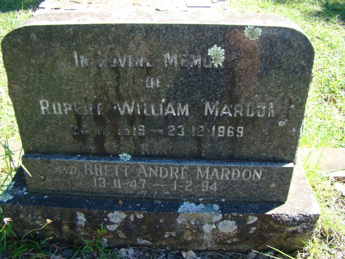 MARDON Rupert William 1919-1969 :: MARDON Rhett Andre 1947-1994
