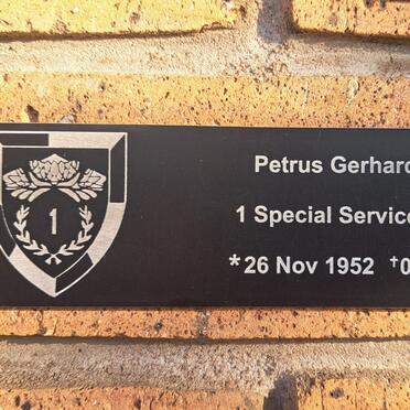 PALVIE Petrus Gerhardus 1952-1971