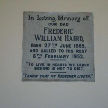 HAIRD Frederic William 1865-1952