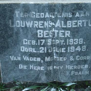 BESTER Louwrens Albertus 1938-1948