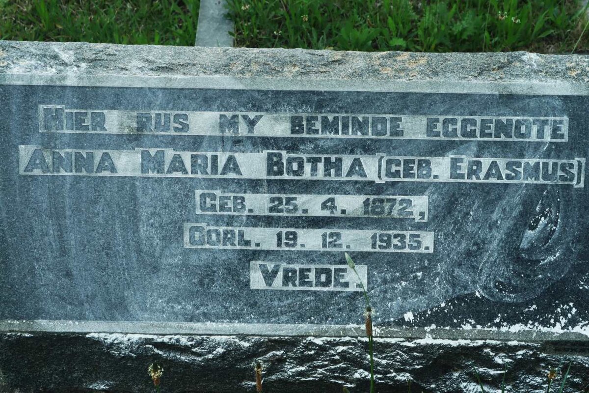 BOTHA Anna Maria nee ERASMUS 1872-1935