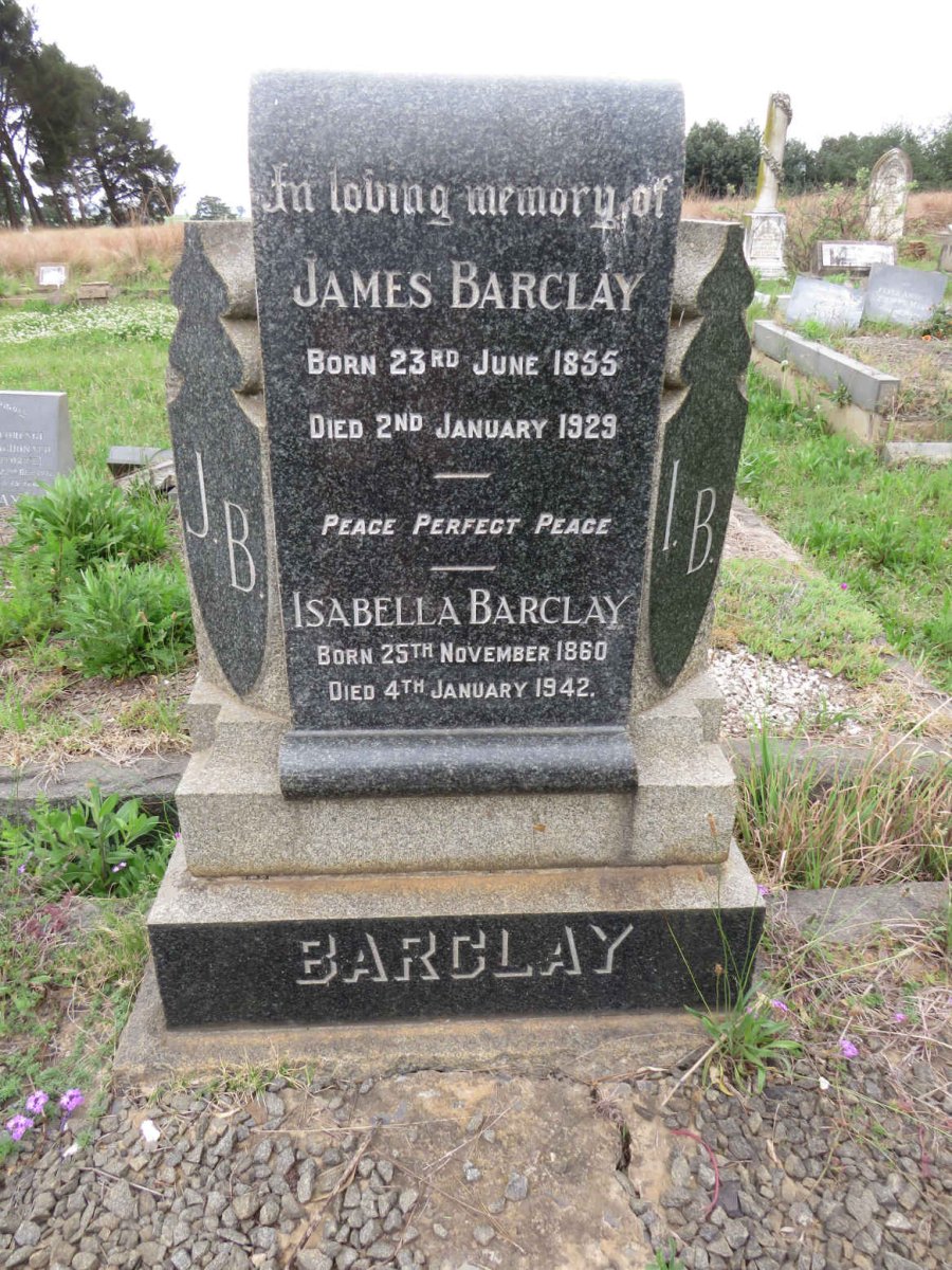 BARCLAY James 1855-1929 &amp; Isabella 1860-1942