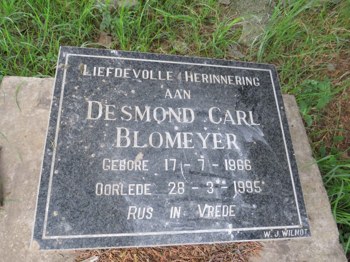 BLOMEYER Desmond Carl 1966-1995