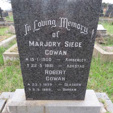 COWAN Robert 1899-1989 &amp; Marjorie Siege 1900-1981