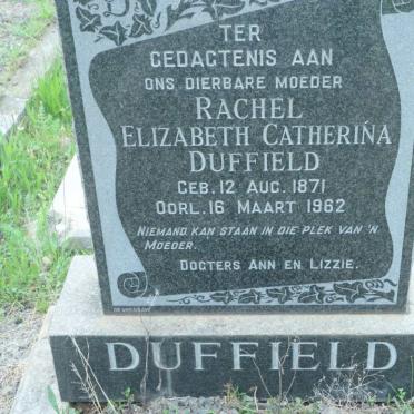 DUFFIELD Rachel Elizabeth Catherina 1871-1962