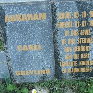 GREYLING Abraham Carel 1929-1995