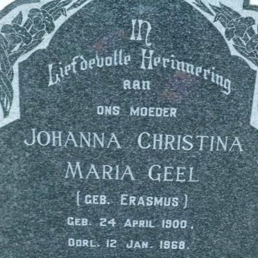 GEEL Johanna Christina Maria nee ERASMUS 1900-1968