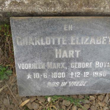 HART Charlotte Elizabeth voorheen MARX nee BOTHA 1890-1956