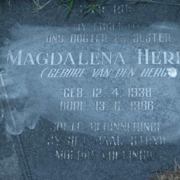 HERBST Magdalena nee VAN DEN BERG 1938-1986