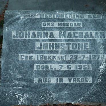 JOHNSTONE Johanna Magdalena nee BEKKER 1878-1951