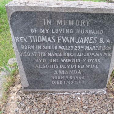 JAMES Thomas Evan 1890-1930 &amp; Amanda 1896-1963