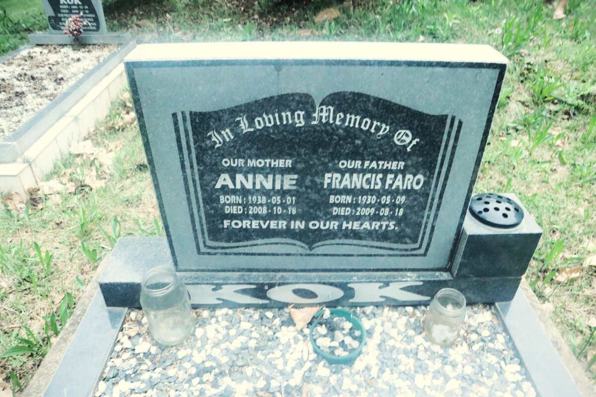 KOK Francis Faro 1930-2009 &amp; Annie 1938-2008