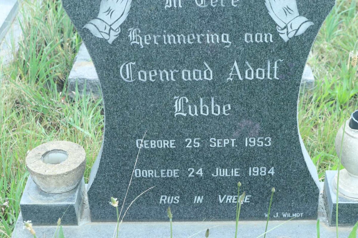 LUBBE Coenraad Adolf 1953-1984