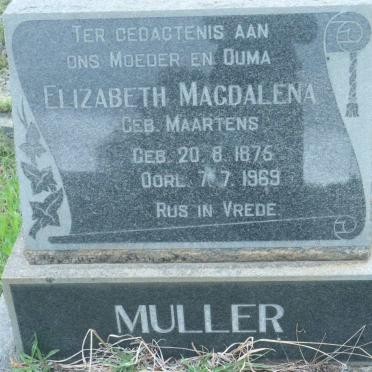 MULLER Elizabeth Magdalena nee MAARTENS 1875-1969