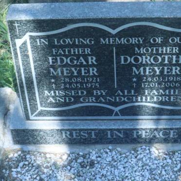 MEYER Edgar 1921-1975 &amp; Dorothy 1918-2006