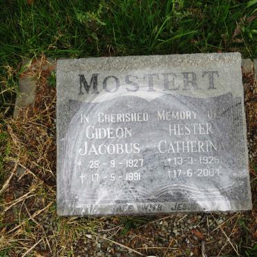 MOSTERT Gideon Jacobus 1927-1991 &amp; Hester Cathrina 1925-2004