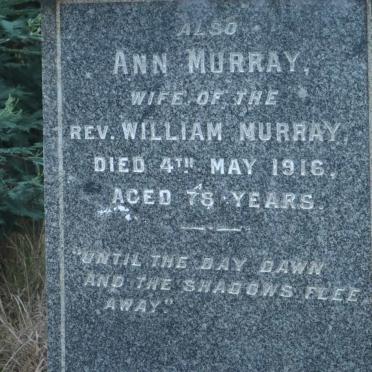 MURRAY William -1906 &amp; Ann -1916