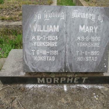 MORPHET William 1904-1981 &amp; Mary 1906-1992