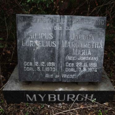 MYBURGH Philipus Cornelius 1891-1970 &amp; Jacoba Margaretha JORDAAN 1891-1974