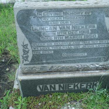 NIEKERK Duncan, van 1918-1950