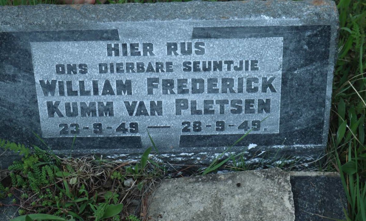 PLETZEN William Frederick Kumm, van 1949-1949