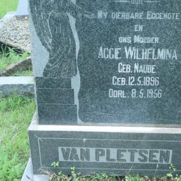 PLETSEN Aggie Wilhelmina, van nee NAUDE 1896-1956