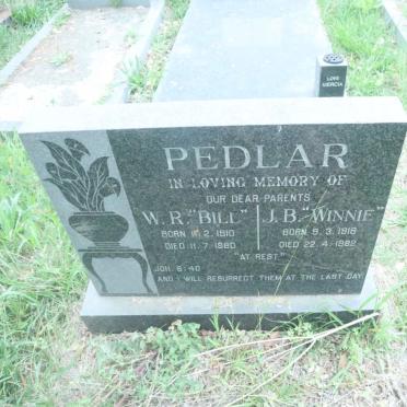 PEDLAR W.R. 1910-1980 &amp; J.B. 1918-1982