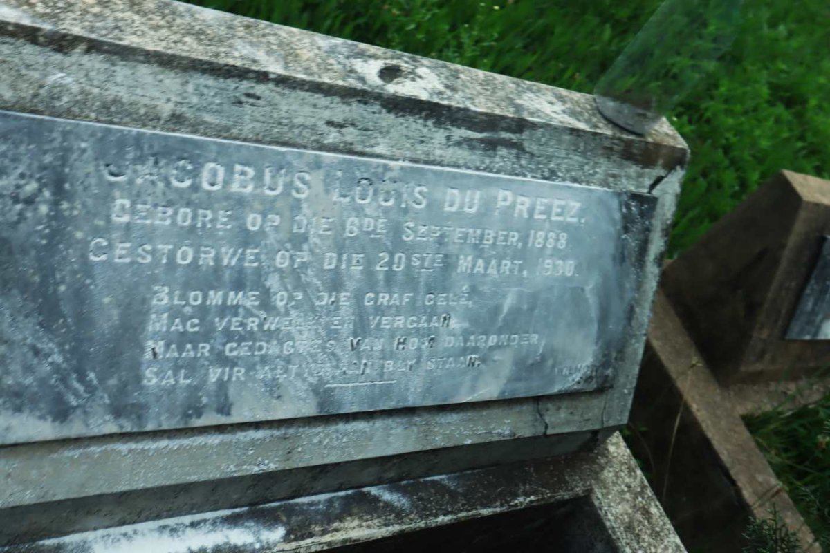 PREEZ Jacobus Louis, du 1888-1930