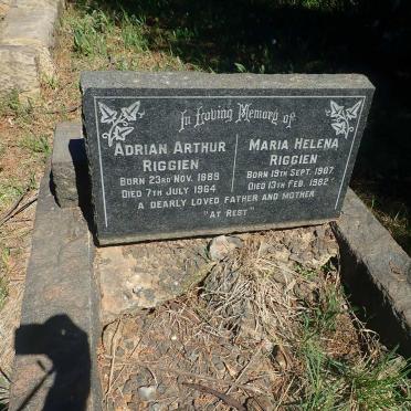 RIGGIEN Adrian Arthur 1889-1964 &amp; Maria Helena 1907-1982