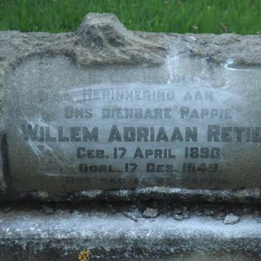 RETIEF Willem Adriaan 1890-1949