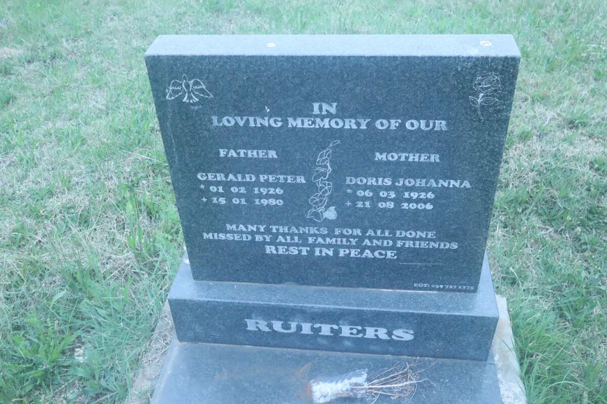 RUITERS Gerald Peter 1926-1980 &amp; Doris Johanna 1926-2006