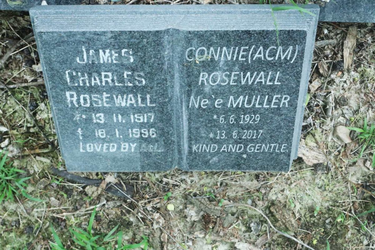 ROSEWALL James Charles 1917-1996 &amp; A.C.M. MULLER 1929-2017
