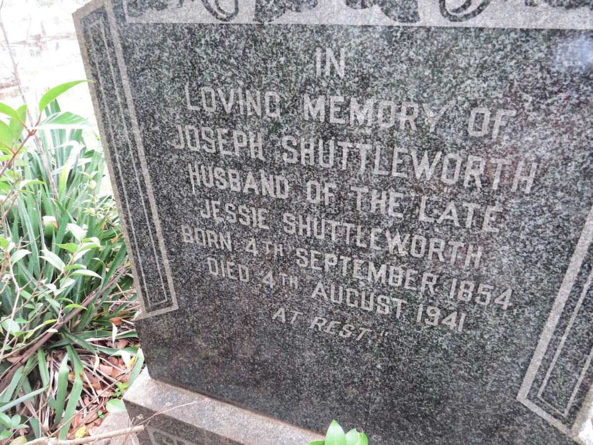 SHUTTLEWORTH Joseph 1854-1941