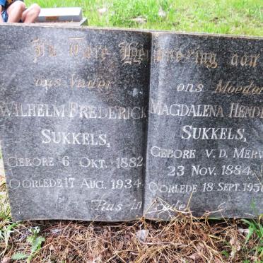 SUKKELS Wilhelm Frederick 1882-1934 &amp; Magdalena Hendrina V.D. MERWE 1884-1956